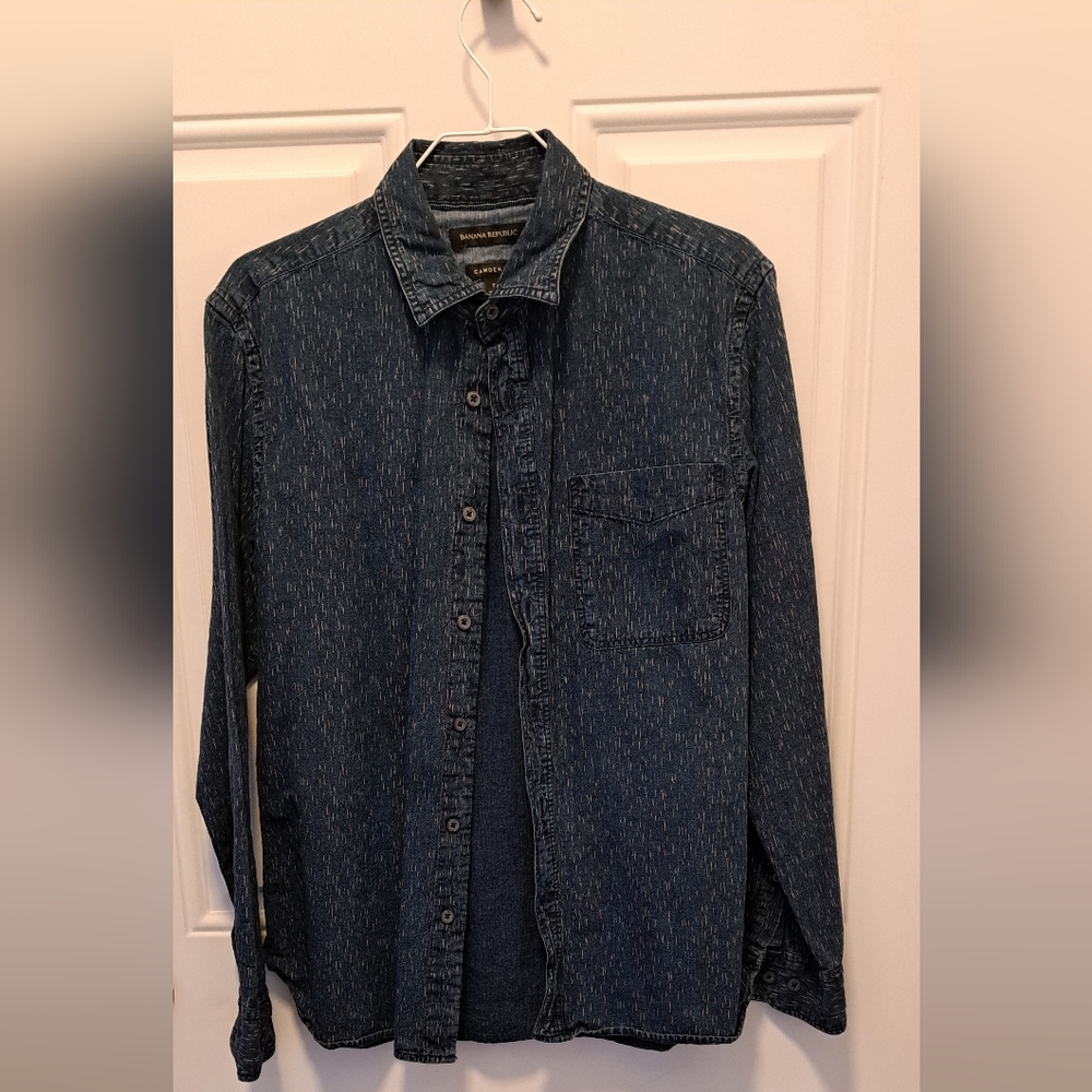 Women's Banana Republic button-down denim looking dress top. Size small